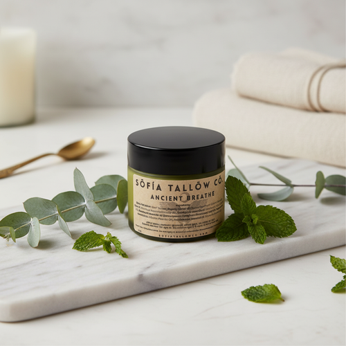 Ancient Breathe aromatherapy tallow balm for chest and sinus comfort