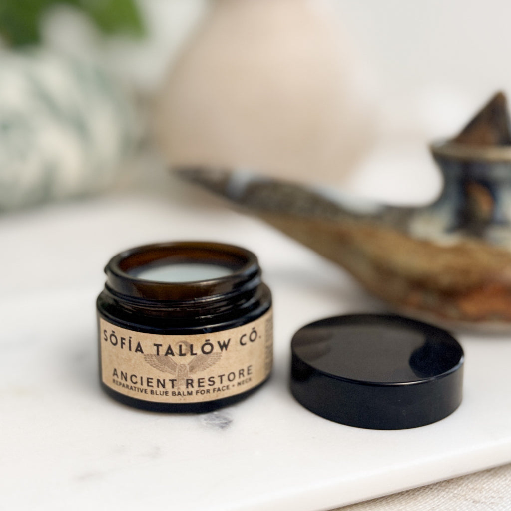 Ancient Restore reparative blue balm grass-fed tallow skin repair balm
